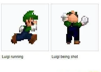 Luigi Running and Being Shot