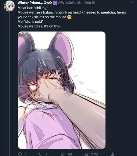 Mouse Waitress Pun Gone Wrong