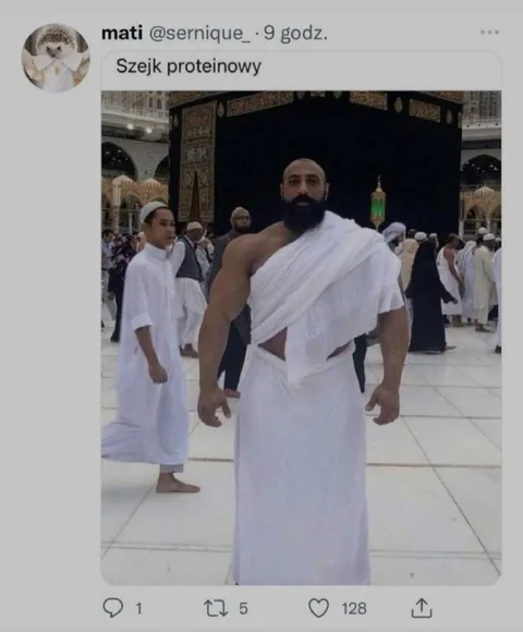 Szejk proteinowy w Mekce