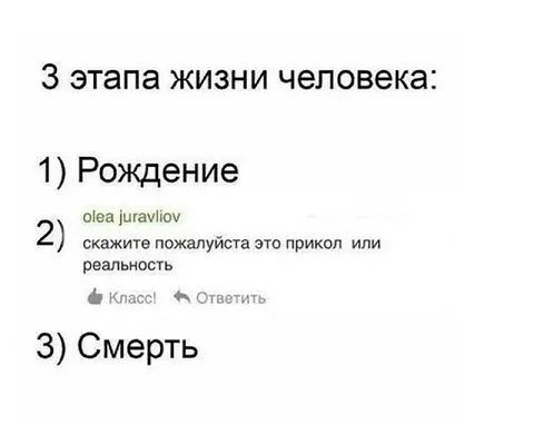 Три этапа жизни человека