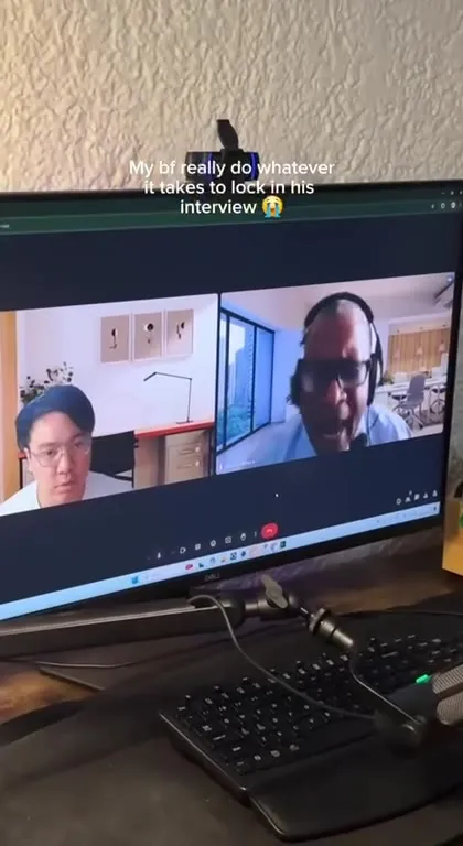 Boy Locks In for Interview