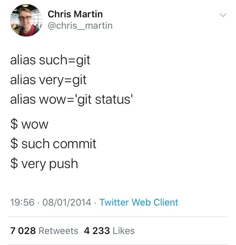 Git Alias Commit Push Joke