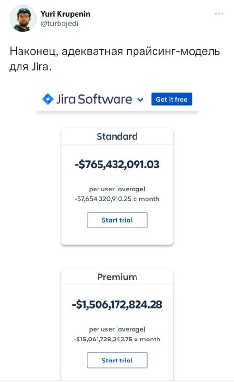 Адекватная прайсинг-модель Jira