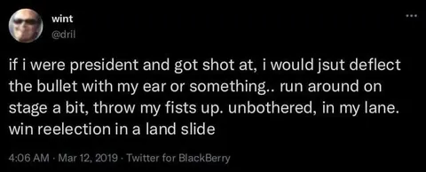 President Deflects the Bullet