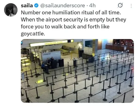 Empty Airport Security Queue