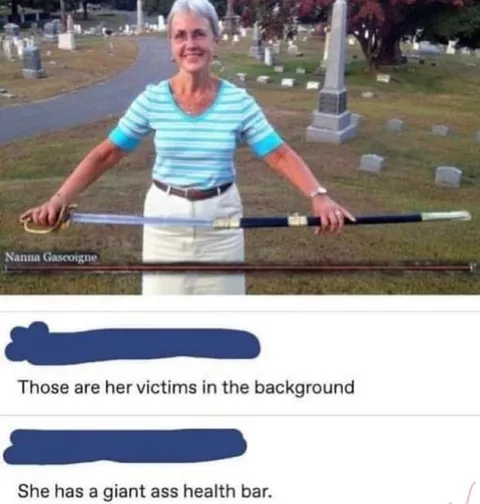 Woman With a Giant Health Bar