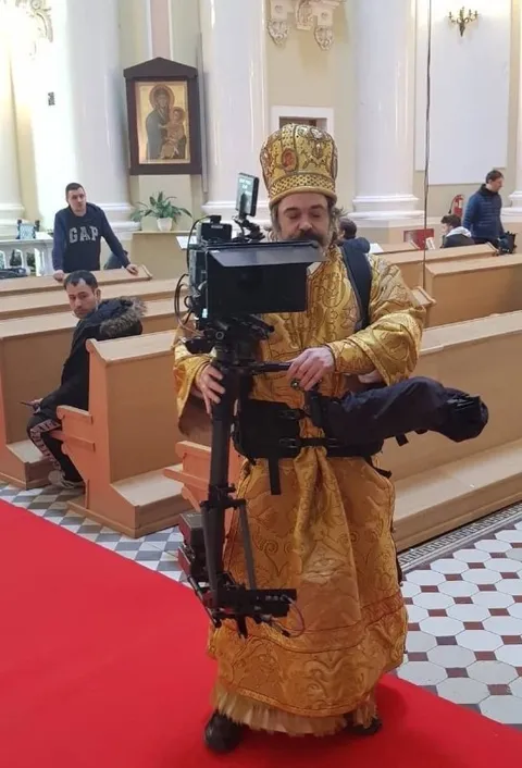 Bishop Filming in Church