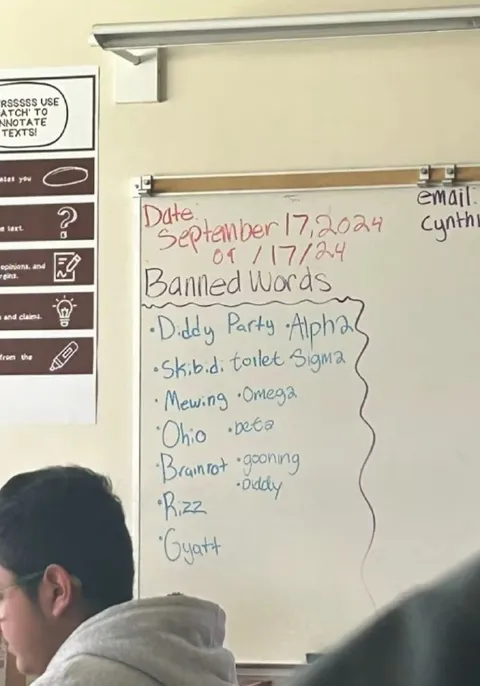 Classroom Banned Words List