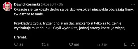 Koszt wydruku jednej strony