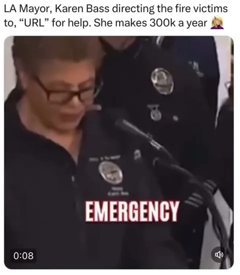 Karen Bass Sends Fire Victims to URL