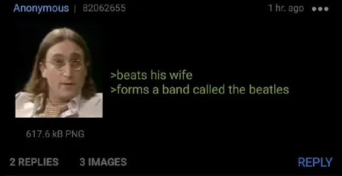 Beats His Wife, Forms the Beatles