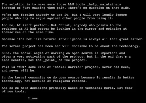 Linus Torvalds on AI