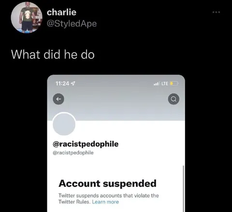 Account Suspended for Obvious Reasons