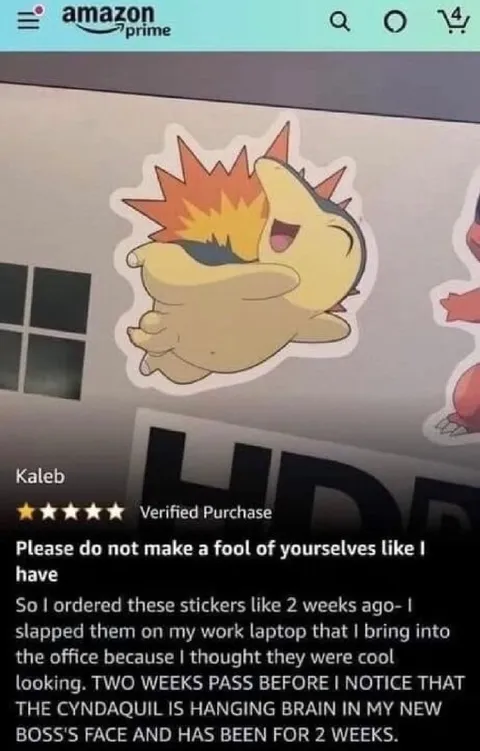 Cyndaquil Boss Brain Sticker