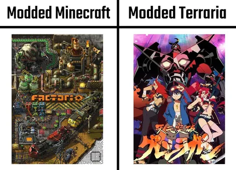 Modded Minecraft vs Modded Terraria