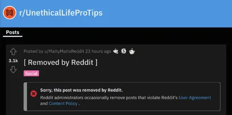 Removed by Reddit post