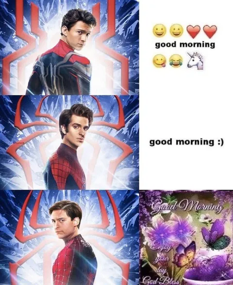 Three Spider-Men Good Morning