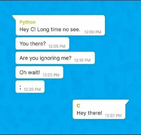 Python Finally Replies to C