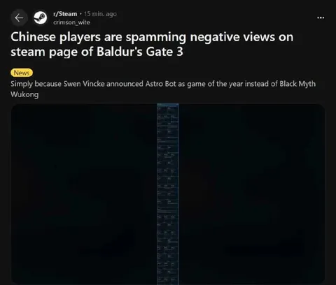 Chinese Players Review Bomb Baldur's Gate 3