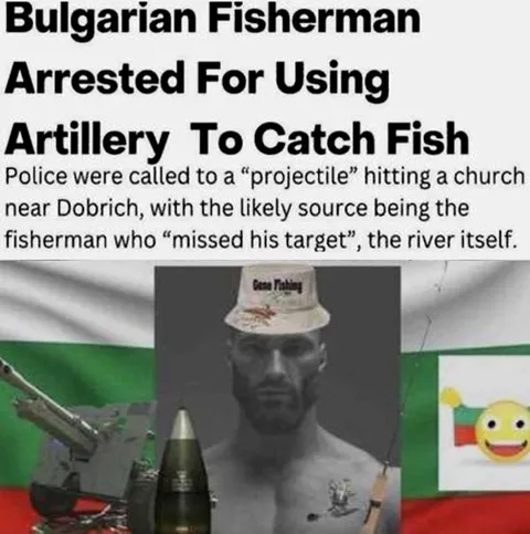 Bulgarian Fisherman Uses Artillery
