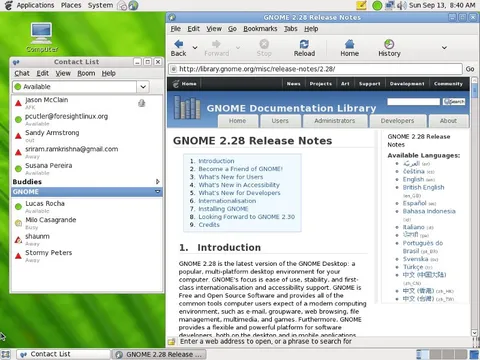 GNOME 2.28 Desktop Screenshot