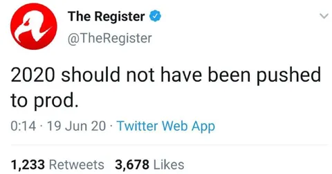 2020 Should Not Be Pushed to Prod