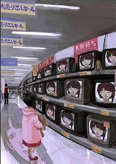 同じ顔のテレビ売り場