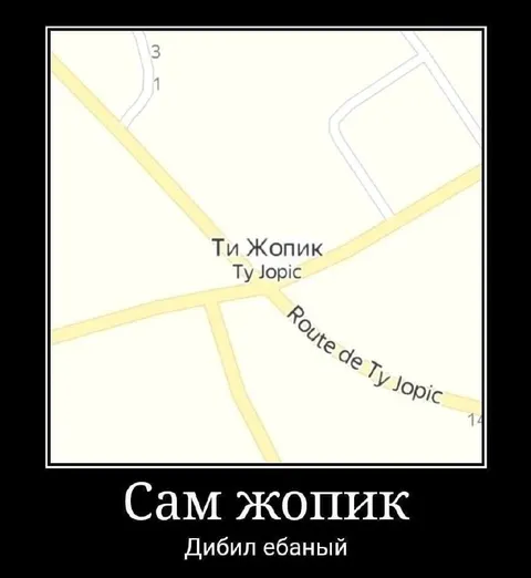 Сам жопик, дибил ебаный