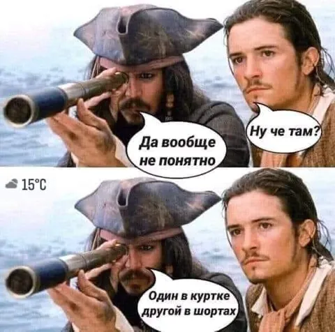 Один в куртке, другой в шортах