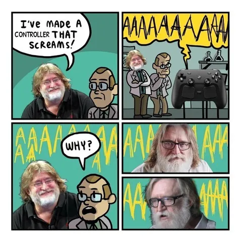 Gabe Newell Screaming Controller