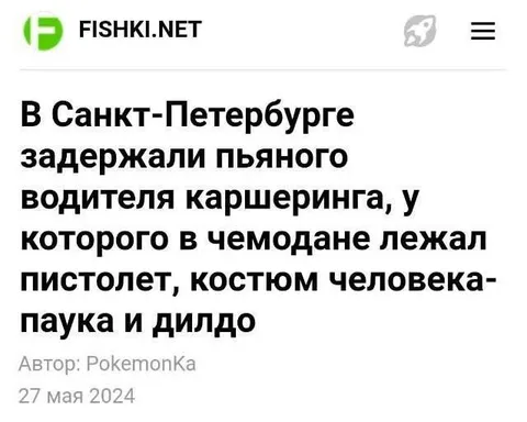 Пьяный водитель каршеринга с дилдо