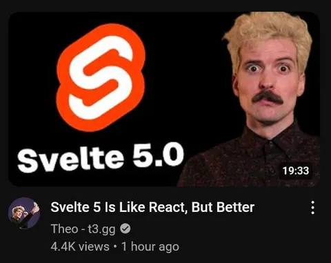 Svelte 5.0 reaction thumbnail