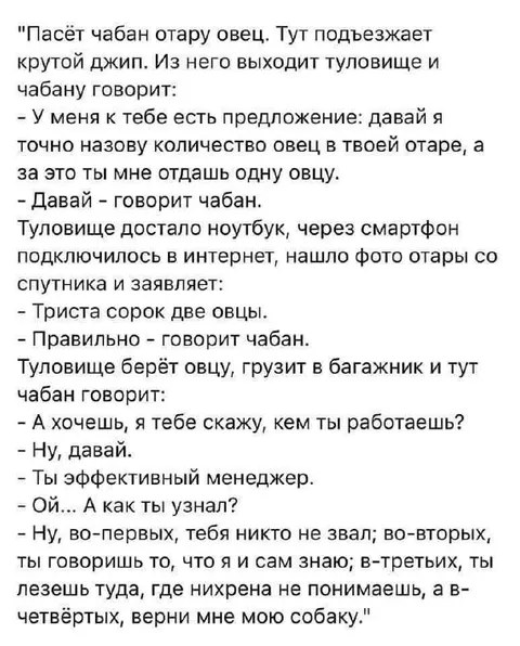 Эффективный менеджер и овцы