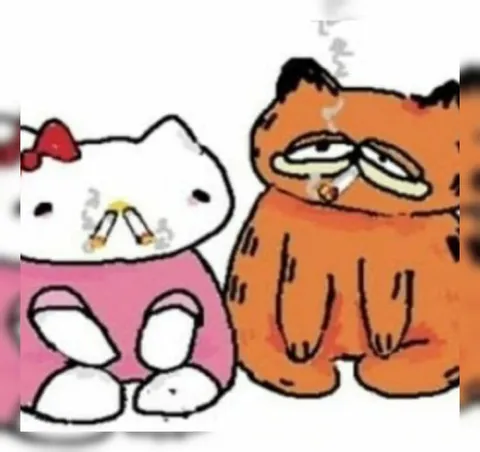 Hello Kitty и сонный Гарфилд