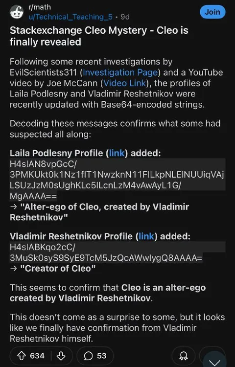 Cleo Alter-Ego Mystery Revealed
