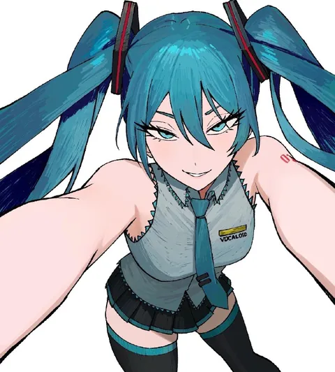 Hatsune Miku Leaning Forward