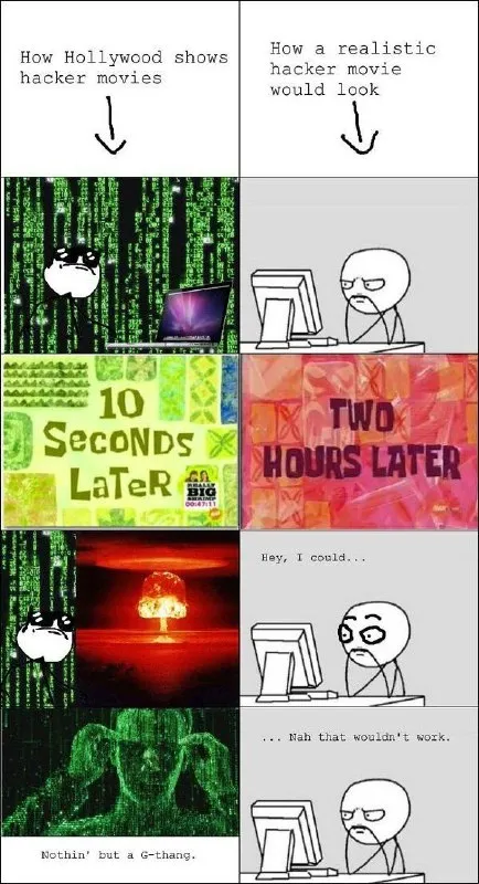 Hollywood Hacker vs Reality
