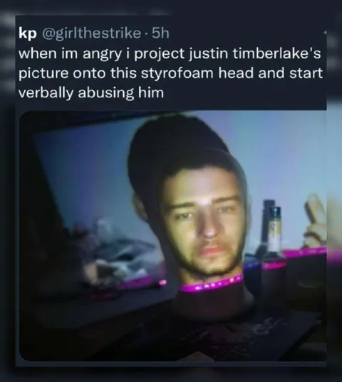 Abusing the Justin Timberlake Styrofoam Head