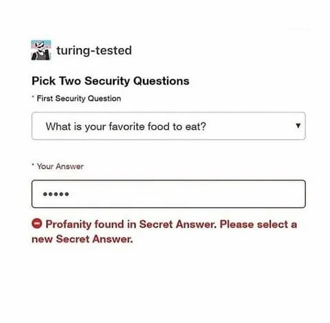 Profanity in Secret Answer