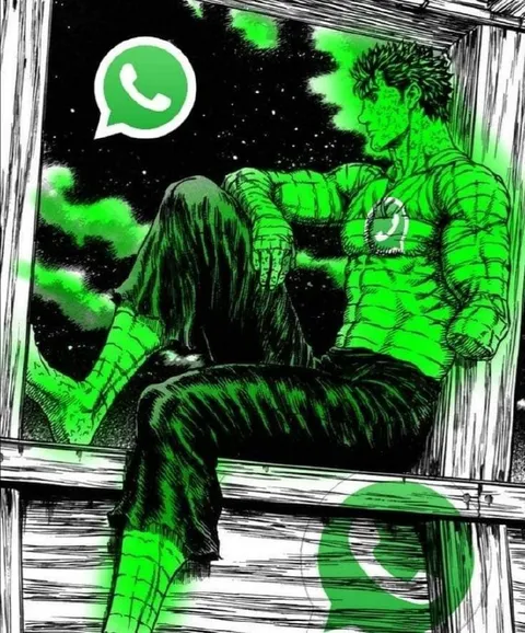 Гатс в зелёном WhatsApp-стиле