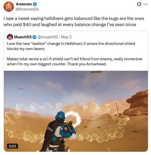 Helldivers Realism Shield Change