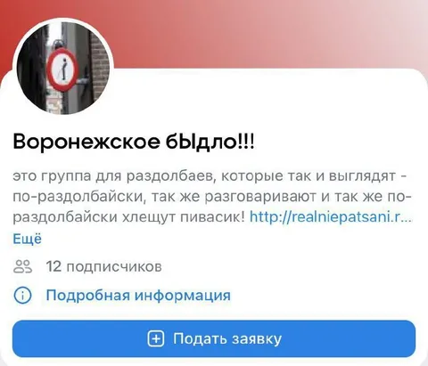Воронежское быдло в соцсети