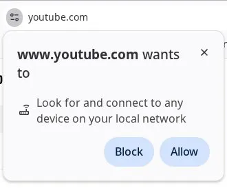 YouTube Wants Local Network Access