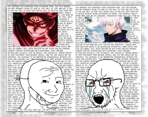 Sukuna and Gojo Soyjak Reaction