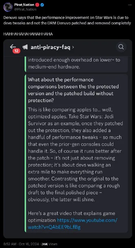 Denuvo Performance Improvement Explanation