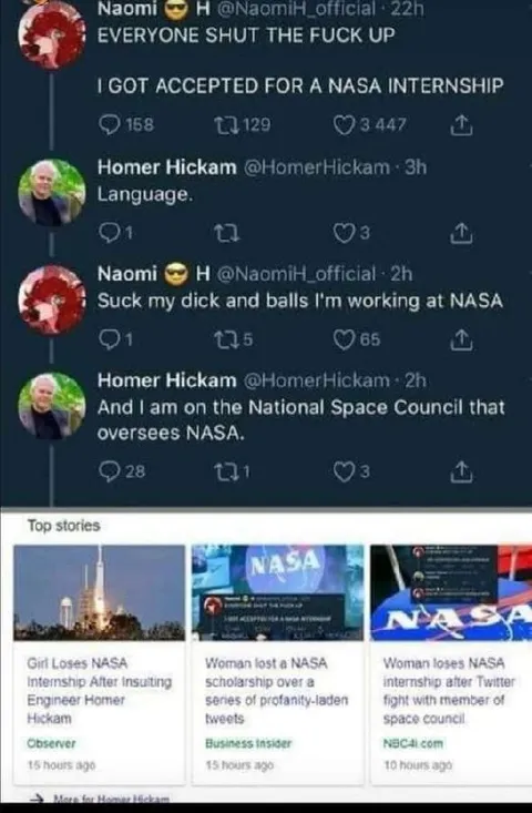 NASA Internship Twitter Meltdown