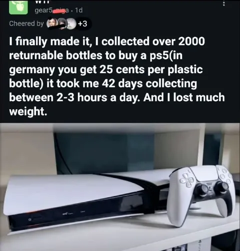 Collecting Bottles for a PS5