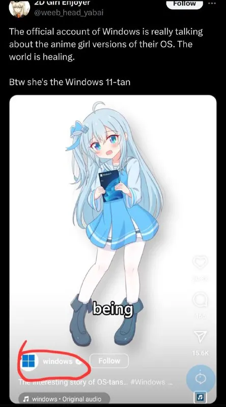 Windows 11-tan Anime Girl