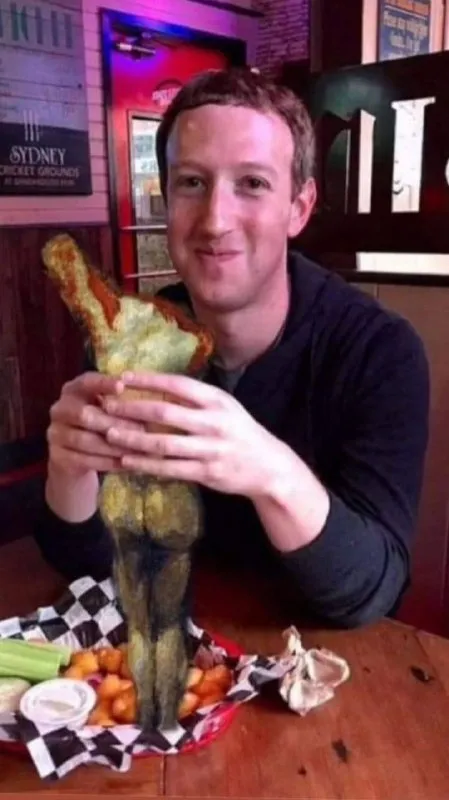 Mark Zuckerberg Eats Giant Food