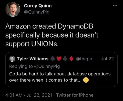 DynamoDB Union Problem